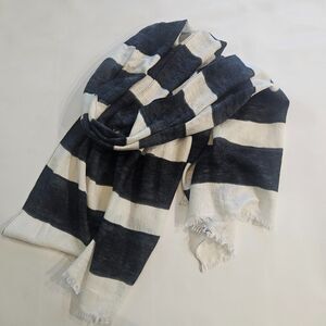 Loft Wool Blend Blanket Scarf Soft 68X22 Striped Hand Painted Look